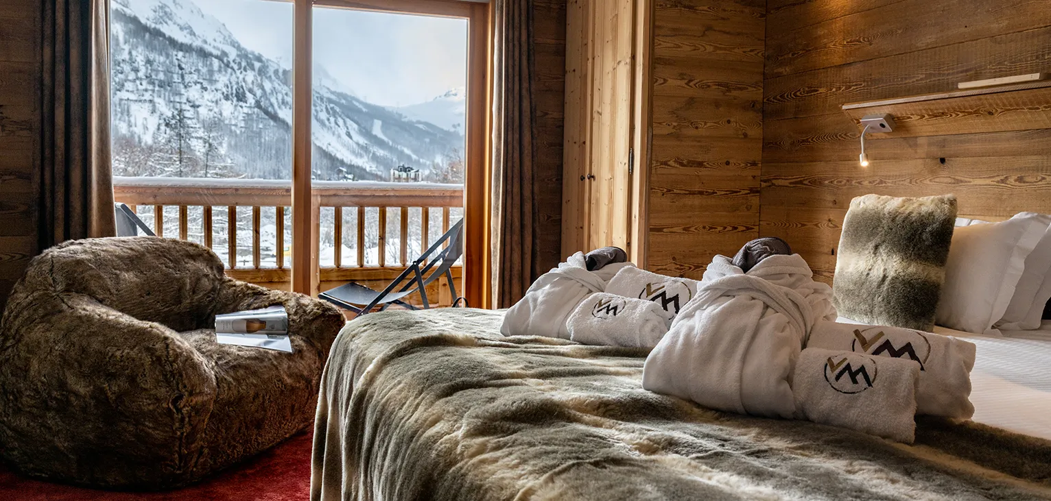 Chambre double à l'hôtel Ski lodge à Val d'Isère